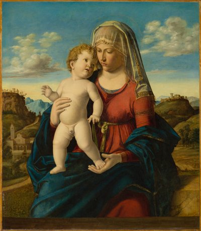 風景の中のマドンナと子供、1496-1499年頃 作： Giovanni Battista Cima da Conegliano