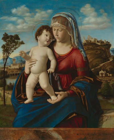 風景の中のマドンナと子供、1496-99年 作： Giovanni Battista Cima da Conegliano