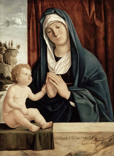 マドンナと子供、15世紀後半から16世紀初頭（木のパネルに油彩） 作： Giovanni Battista Cima da Conegliano