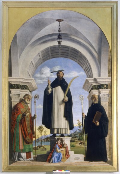 聖ペテロ殉教者と聖ニコラスと聖ベネディクト 作： Giovanni Battista Cima da Conegliano