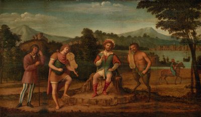 ミダスの審判。 アポロとマルシュアスの音楽コンテスト 作： Giovanni Battista Cima da Conegliano