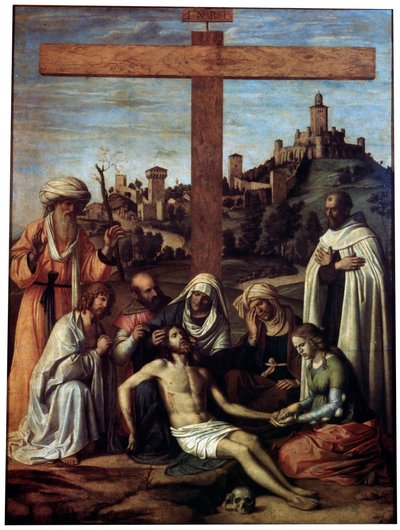 カルメル会の修道士によるキリストの嘆き、c1510。 作： Giovanni Battista Cima da Conegliano