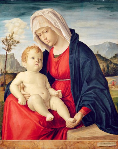 聖母子（油彩・板） 作： Giovanni Battista Cima da Conegliano