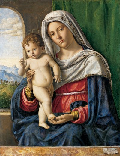 聖母子像 1500-4年頃 ポプラ材に油彩 作： Giovanni Battista Cima da Conegliano