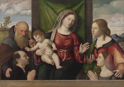 聖人とドナーとの聖母子、1515年頃（木の油） 作： Giovanni Battista Cima da Conegliano