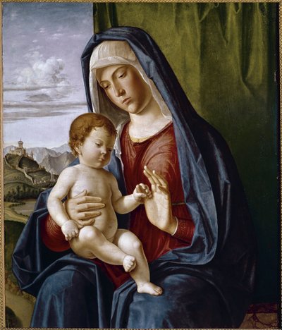 聖母と子供（パネルにテンペラ 作： Giovanni Battista Cima da Conegliano