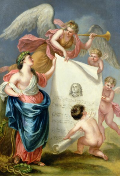 ヘンデルの記念プリントの寓意的研究 作： Giovanni Battista Cipriani