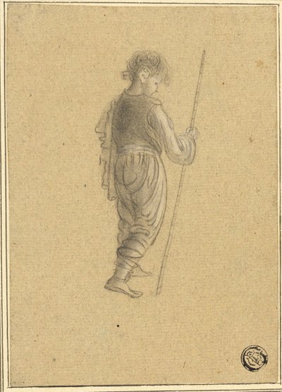 杖を持つ少年 作： Giovanni Battista Cipriani