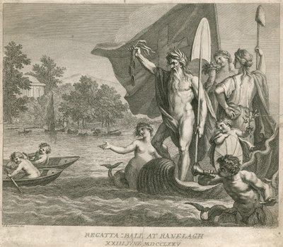 1775年6月23日、ロンドンのミルバンクにあるラネラグガーデンズでのレガッタボール 作： Giovanni Battista Cipriani