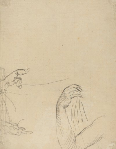 2 つの Putti とドレープされた腕の習作 [裏面] 作： Giovanni Battista Cipriani