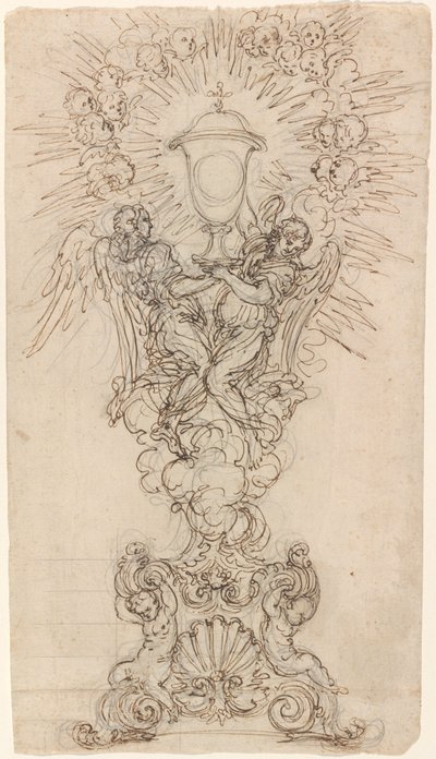 聖杯を支える 2 人の天使の顕現 作： Giovanni Battista Foggini