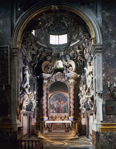 ジョヴァンニ・バッティスタ・フォッジーニ（1652-1725）の彫刻が施されたフェローニ礼拝堂、サンティッシマ・アンヌンツィアータ大聖堂（イタリア、トスカーナ州、フィレンツェ 作： Giovanni Battista Foggini