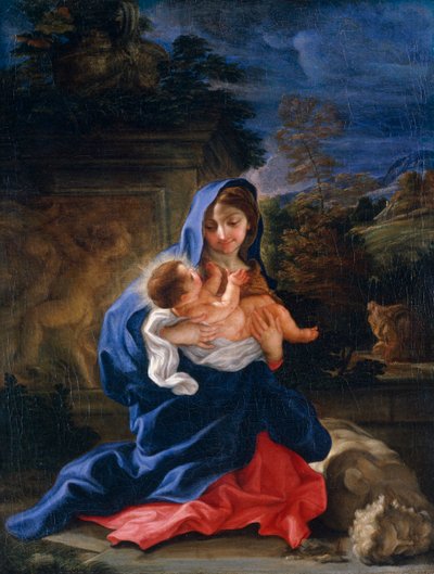 エジプトへの逃避行での休息」1659年～1709年 作： Giovanni Battista Gaulli Baciccio