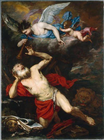 聖ジェロームのビジョン、c。 1660年。 作： Giovanni Battista Langetti