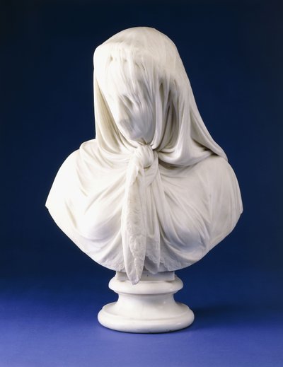 ベールに包まれた女性の大理石の胸像、1867年 作： Giovanni Battista Lombardi