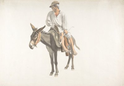 ロバの農民、カリフォルニア州。 1783-87。 作： Giovanni Battista Lusieri