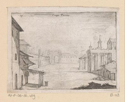 ローマのフォロ ロマーノの眺め Campo Vaccino (オブジェクトのタイトル) ローマの景色 (シリーズ タイトル) Alcune vedute et prospettive di luoghi dishabitati di Roma (シリーズ タイトル) 作： Giovanni Battista Mercati