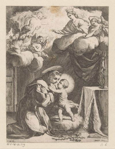 子供を崇拝するパドヴァの聖アントニウス 作： Giovanni Battista Mercati