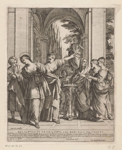 聖ヴィヴィアンは異教の神々への生贄を拒む 作： Giovanni Battista Mercati
