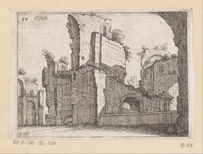 ローマのカラカラ浴場跡 Listesso (オブジェクトのタイトル) ローマの景色 (シリーズ タイトル) Alcune vedute et prospettive di luoghi dishabitati di Roma (シリーズ タイトル) 作： Giovanni Battista Mercati