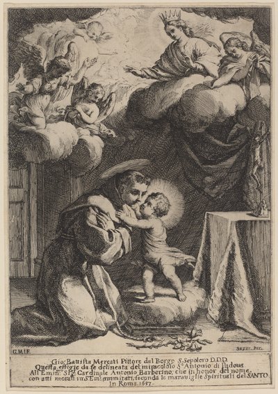 パドヴァの聖アントニオ 作： Giovanni Battista Mercati