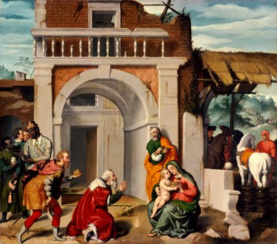 ジョヴァンニ・バッティスタ・モローニ（1525～1578年頃）によるマギの崇拝 作： Giovanni Battista Moroni