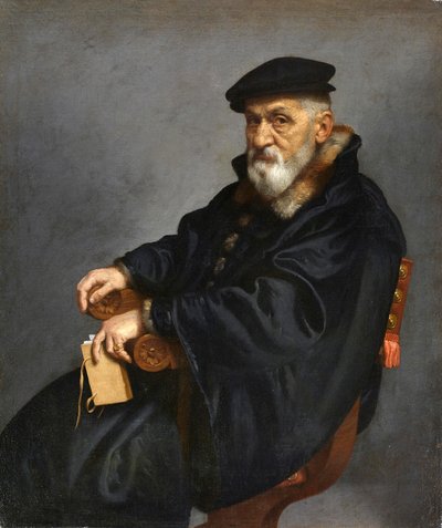 イタリア語：座る老人の肖像 作： Giovanni Battista Moroni