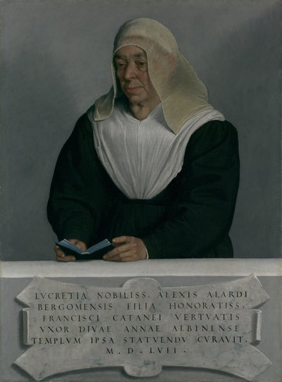 Lucrezia Agliardi Vertova 1490-1558、1557。 作： Giovanni Battista Moroni