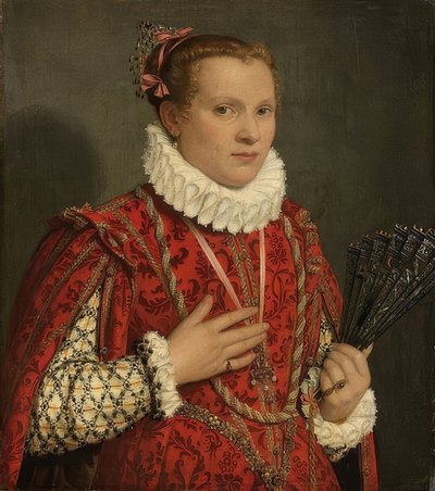 若い女性の肖像画。 1560-78 作： Giovanni Battista Moroni