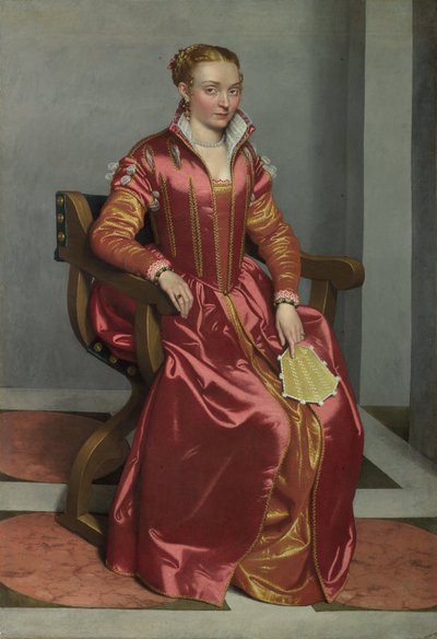 女性の肖像、おそらくコンテッサルシアアルバーニアボガドロ（「ロッソのラダマ」） 作： Giovanni Battista Moroni