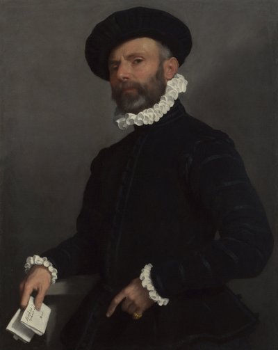 手紙を持った男の肖像LAvvocato、c。 1570 作： Giovanni Battista Moroni