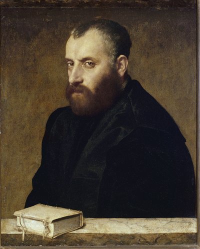 ある学者の肖像（油彩・キャンバス 作： Giovanni Battista Moroni