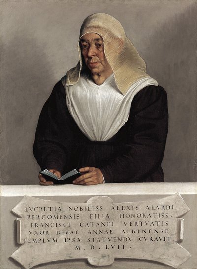 女子修道院長ルクレツィアヴェルトヴァアグリアルディ、1557年頃（キャンバスに油彩） 作： Giovanni Battista Moroni