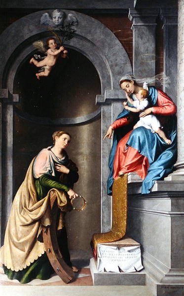 聖カタリナの神秘的なマリアージュ 作： Giovanni Battista Moroni