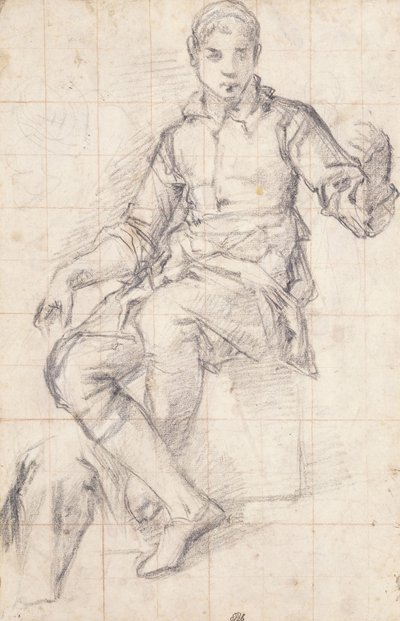 着席した少年 作： Giovanni Battista Naldini