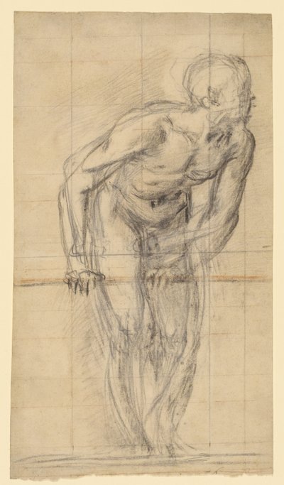 男性ヌード立像（レクト）；男性ヌード立像（裏面） 作： Giovanni Battista Naldini