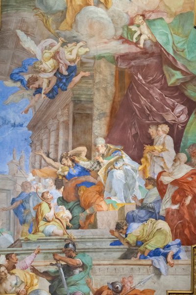 格間、ディテールの中心に鎖の奇跡 作： Giovanni Battista Parodi