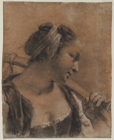 肩棒を持ったローザの肖像 作： Giovanni Battista Piazzetta