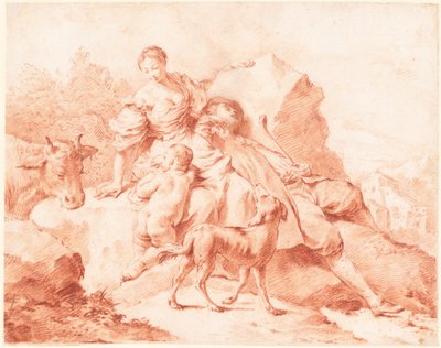 休む羊飼いの家族 作： Giovanni Battista Piazzetta