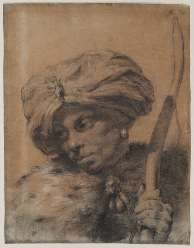 ターバン頭飾りのアーチャー 作： Giovanni Battista Piazzetta