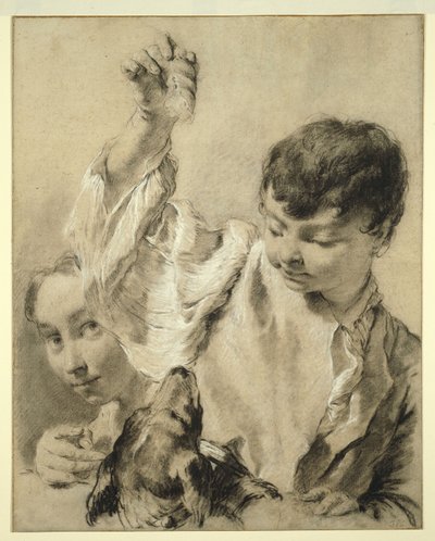 犬に餌をやるジャコモ 作： Giovanni Battista Piazzetta