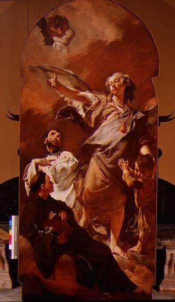 パドヴァの聖アンソニーと聖ガエタノ・ティエネとの守護天使 作： Giovanni Battista Piazzetta
