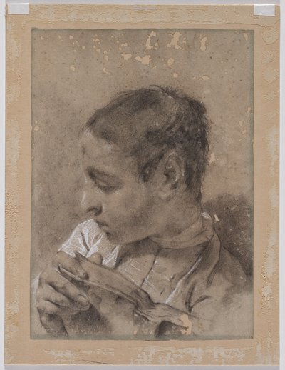 本を持った横顔の若い男の頭 作： Giovanni Battista Piazzetta