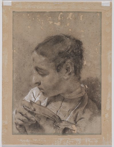 本を持った若い男の頭c。 173040s。 作： Giovanni Battista Piazzetta