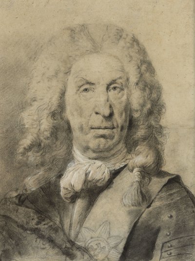 フォン・デア・シューレンブルク元帥の肖像 1735年頃 （紙に白黒チョークと木炭） 作： Giovanni Battista Piazzetta
