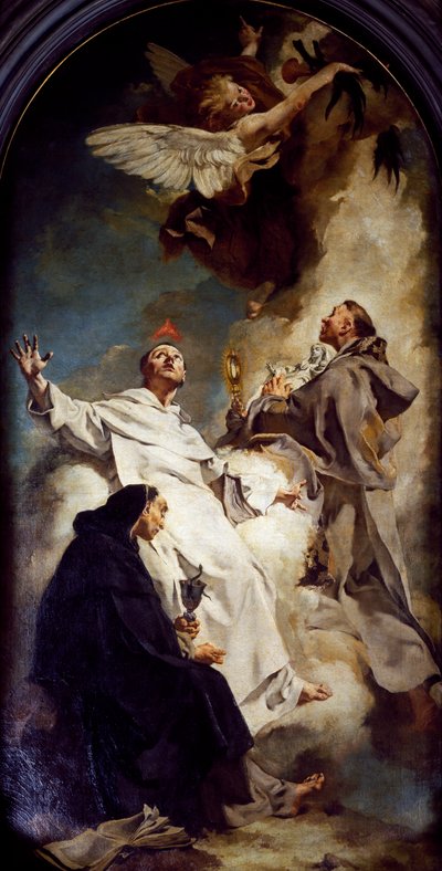 聖ヴィンセント、ヒヤシンス、ベルトラン、ジョヴァンニ・バッティスタ・ピアゼッタ（1628-1754）作、イエズス会またはロザリオの聖マリア教会、ヴェネツィア、イタリア 作： Giovanni Battista Piazzetta