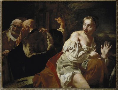 スザンヌと長老たち - 油彩・キャンバス、1720年頃 作： Giovanni Battista Piazzetta