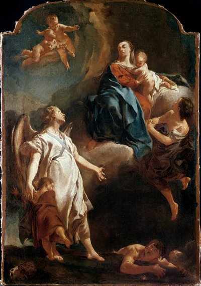守護天使へのマドンナの出現 作： Giovanni Battista Piazzetta