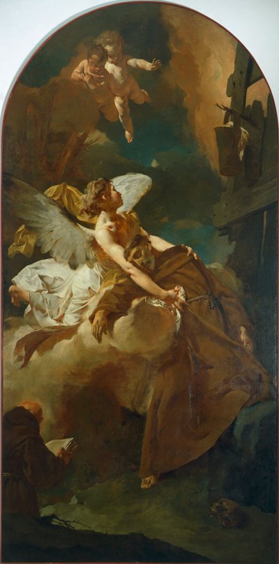 ジョヴァンニ・バッティスタ・ピアゼッタ（1682-1754）の「聖フランチェスコの恍惚」。 作： Giovanni Battista Piazzetta