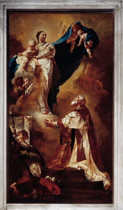 聖フィリッポ・ネリに現れる聖母（油彩・キャンバス 作： Giovanni Battista Piazzetta